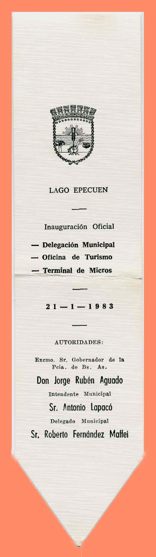 1983. Inaug terminal Ómnibus y Delegación. Señalador