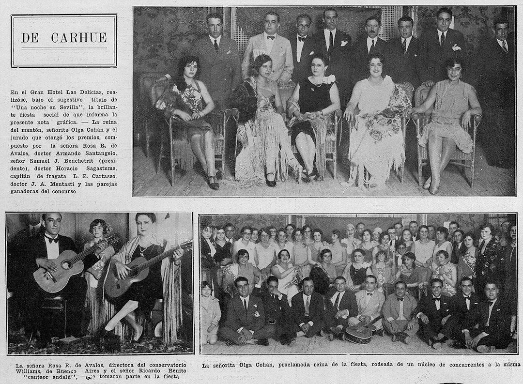 1929 Elección de la reina en el Hotel Las Delicias, promovida por Benchetrit. Fotos de 1929